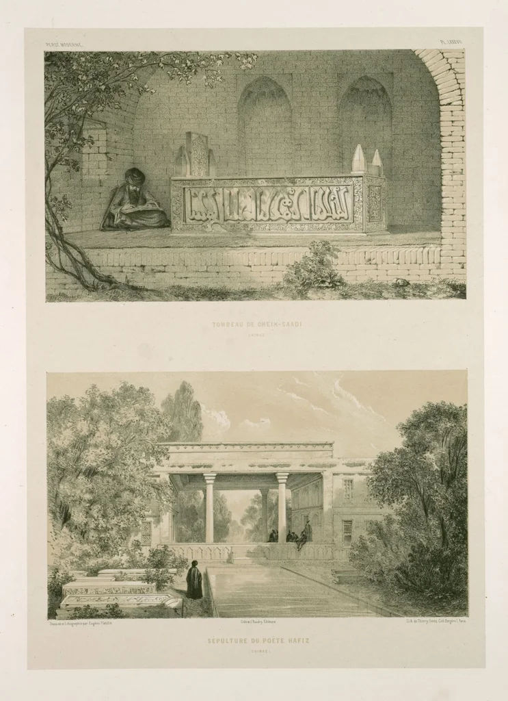 An illustration from Voyage en Perse de mm. Eugène Flandin, peintre, et Pascal Coste, architecte, entrepris par ordre de m. le ministre des affaires étrangères, d'après les instructions dressées par l'Institut. Publié sous les auspices de m. le ministre de l'intérieur, 1851, leaf 333