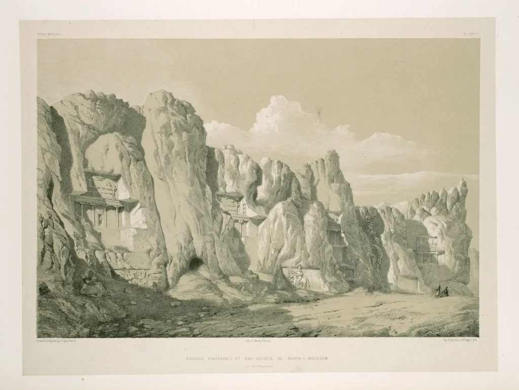 An illustration from Voyage en Perse de mm. Eugène Flandin, peintre, et Pascal Coste, architecte, entrepris par ordre de m. le ministre des affaires étrangères, d'après les instructions dressées par l'Institut. Publié sous les auspices de m. le ministre de l'intérieur, 1851, leaf 334