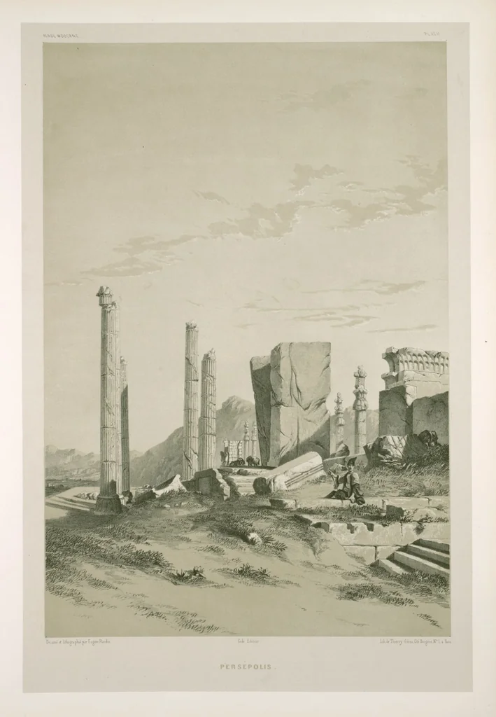 An illustration from Voyage en Perse de mm. Eugène Flandin, peintre, et Pascal Coste, architecte, entrepris par ordre de m. le ministre des affaires étrangères, d'après les instructions dressées par l'Institut. Publié sous les auspices de m. le ministre de l'intérieur, 1851, leaf 338