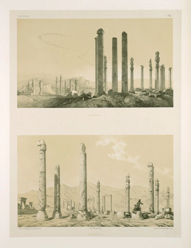 An illustration from Voyage en Perse de mm. Eugène Flandin, peintre, et Pascal Coste, architecte, entrepris par ordre de m. le ministre des affaires étrangères, d'après les instructions dressées par l'Institut. Publié sous les auspices de m. le ministre de l'intérieur, 1851, leaf 339