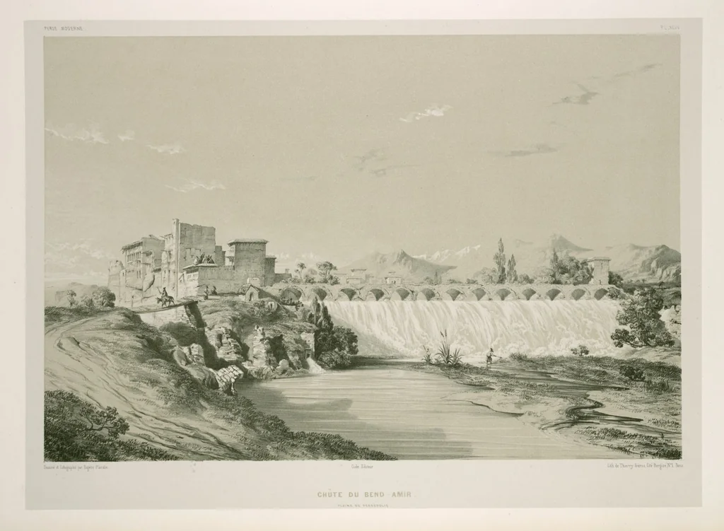 An illustration from Voyage en Perse de mm. Eugène Flandin, peintre, et Pascal Coste, architecte, entrepris par ordre de m. le ministre des affaires étrangères, d'après les instructions dressées par l'Institut. Publié sous les auspices de m. le ministre de l'intérieur, 1851, leaf 340