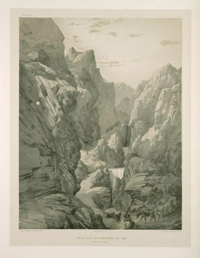 An illustration from Voyage en Perse de mm. Eugène Flandin, peintre, et Pascal Coste, architecte, entrepris par ordre de m. le ministre des affaires étrangères, d'après les instructions dressées par l'Institut. Publié sous les auspices de m. le ministre de l'intérieur, 1851, leaf 345
