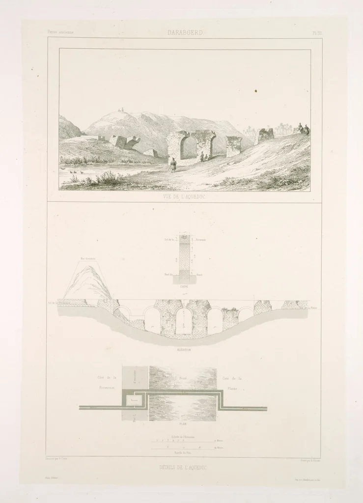 An illustration from Voyage en Perse de mm. Eugène Flandin, peintre, et Pascal Coste, architecte, entrepris par ordre de m. le ministre des affaires étrangères, d'après les instructions dressées par l'Institut. Publié sous les auspices de m. le ministre de l'intérieur, 1851, leaf 43