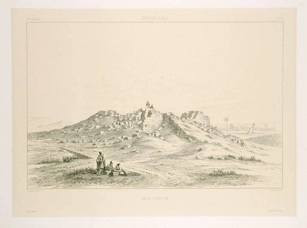 An illustration from Voyage en Perse de mm. Eugène Flandin, peintre, et Pascal Coste, architecte, entrepris par ordre de m. le ministre des affaires étrangères, d'après les instructions dressées par l'Institut. Publié sous les auspices de m. le ministre de l'intérieur, 1851, leaf 47