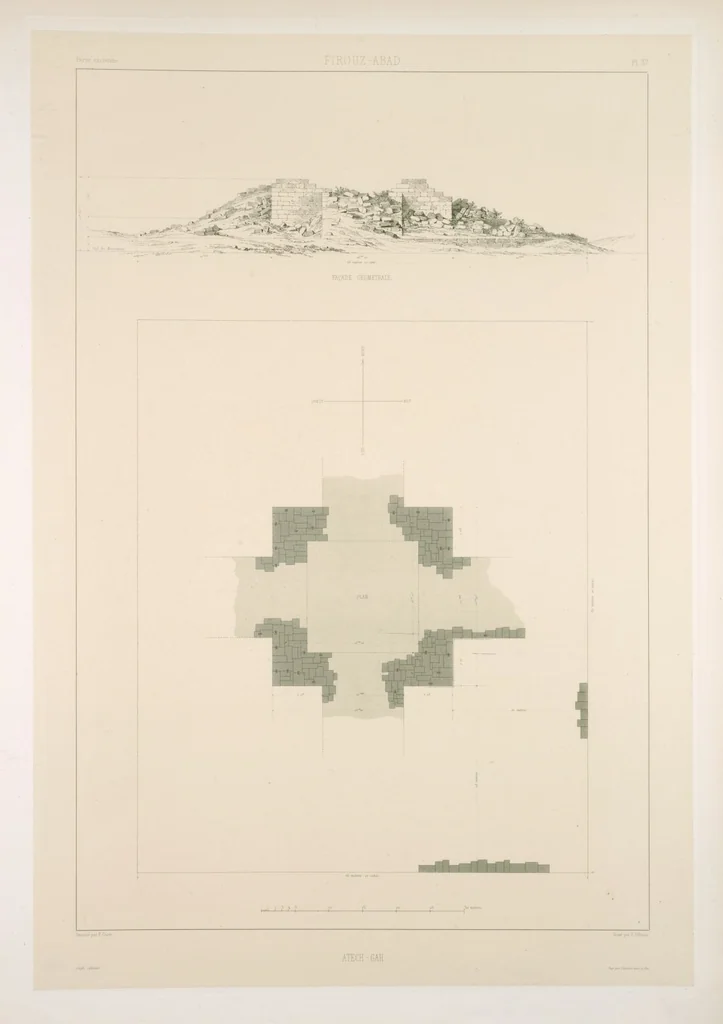 An illustration from Voyage en Perse de mm. Eugène Flandin, peintre, et Pascal Coste, architecte, entrepris par ordre de m. le ministre des affaires étrangères, d'après les instructions dressées par l'Institut. Publié sous les auspices de m. le ministre de l'intérieur, 1851, leaf 48