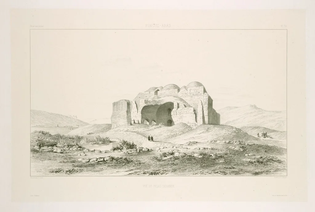An illustration from Voyage en Perse de mm. Eugène Flandin, peintre, et Pascal Coste, architecte, entrepris par ordre de m. le ministre des affaires étrangères, d'après les instructions dressées par l'Institut. Publié sous les auspices de m. le ministre de l'intérieur, 1851, leaf 49