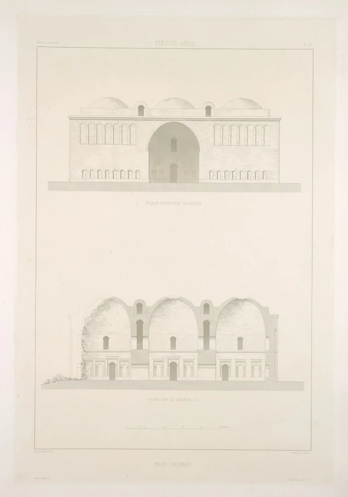An illustration from Voyage en Perse de mm. Eugène Flandin, peintre, et Pascal Coste, architecte, entrepris par ordre de m. le ministre des affaires étrangères, d'après les instructions dressées par l'Institut. Publié sous les auspices de m. le ministre de l'intérieur, 1851, leaf 51