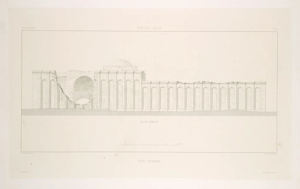 An illustration from Voyage en Perse de mm. Eugène Flandin, peintre, et Pascal Coste, architecte, entrepris par ordre de m. le ministre des affaires étrangères, d'après les instructions dressées par l'Institut. Publié sous les auspices de m. le ministre de l'intérieur, 1851, leaf 52