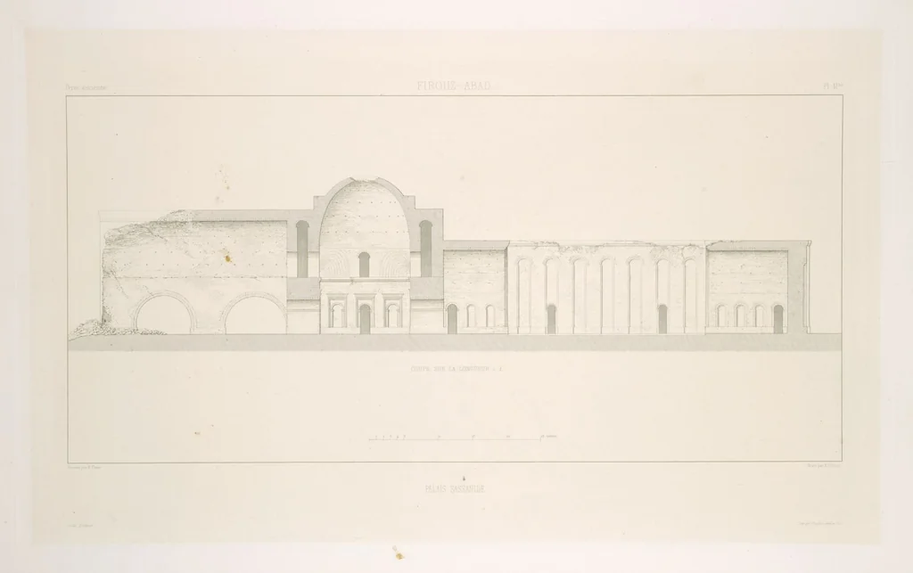 An illustration from Voyage en Perse de mm. Eugène Flandin, peintre, et Pascal Coste, architecte, entrepris par ordre de m. le ministre des affaires étrangères, d'après les instructions dressées par l'Institut. Publié sous les auspices de m. le ministre de l'intérieur, 1851, leaf 53