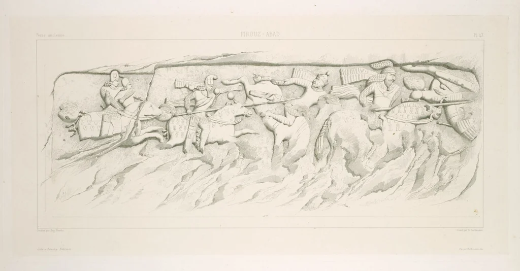 An illustration from Voyage en Perse de mm. Eugène Flandin, peintre, et Pascal Coste, architecte, entrepris par ordre de m. le ministre des affaires étrangères, d'après les instructions dressées par l'Institut. Publié sous les auspices de m. le ministre de l'intérieur, 1851, leaf 55