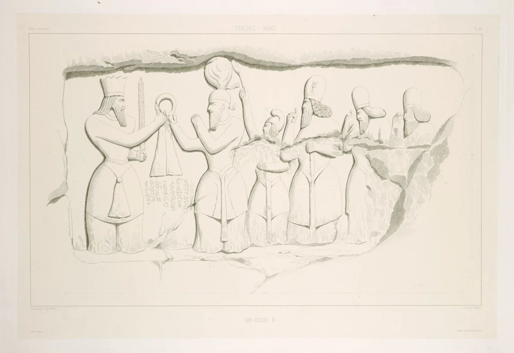 An illustration from Voyage en Perse de mm. Eugène Flandin, peintre, et Pascal Coste, architecte, entrepris par ordre de m. le ministre des affaires étrangères, d'après les instructions dressées par l'Institut. Publié sous les auspices de m. le ministre de l'intérieur, 1851, leaf 56