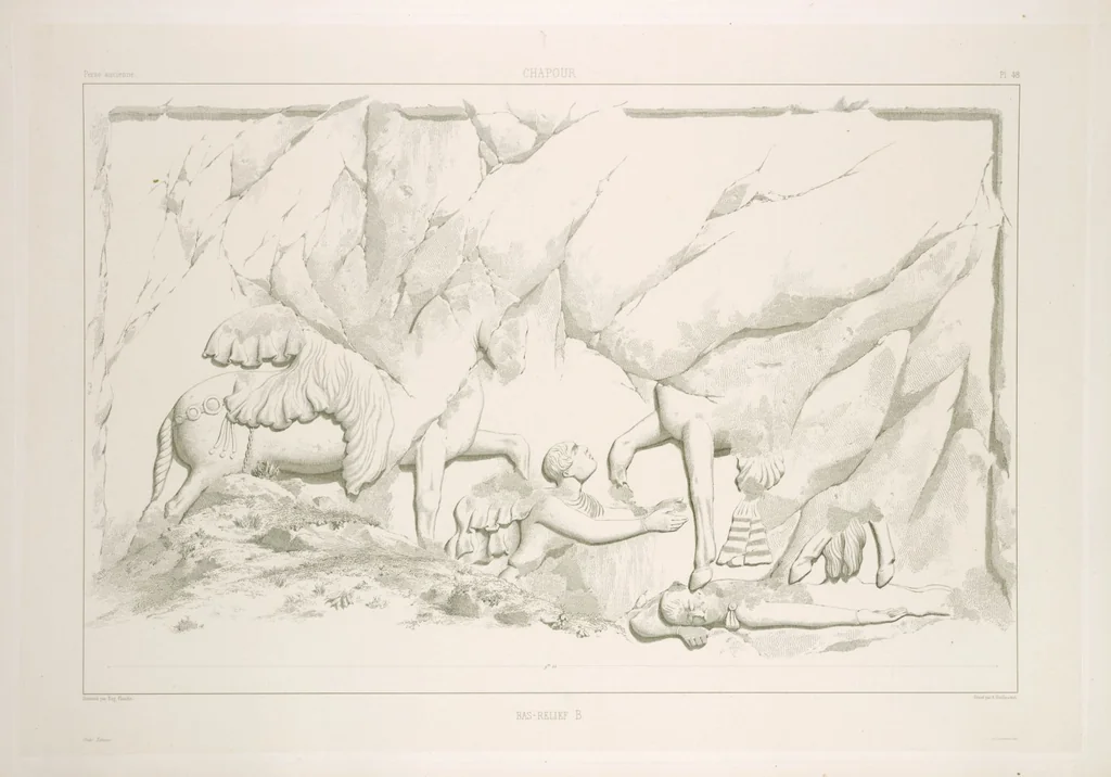 An illustration from Voyage en Perse de mm. Eugène Flandin, peintre, et Pascal Coste, architecte, entrepris par ordre de m. le ministre des affaires étrangères, d'après les instructions dressées par l'Institut. Publié sous les auspices de m. le ministre de l'intérieur, 1851, leaf 60