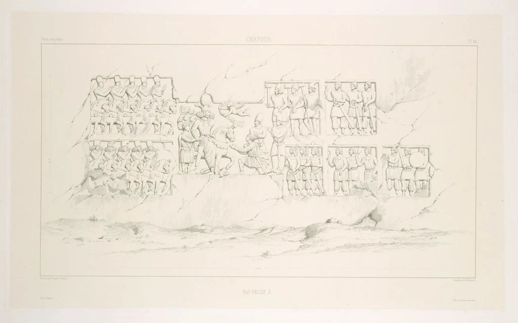 An illustration from Voyage en Perse de mm. Eugène Flandin, peintre, et Pascal Coste, architecte, entrepris par ordre de m. le ministre des affaires étrangères, d'après les instructions dressées par l'Institut. Publié sous les auspices de m. le ministre de l'intérieur, 1851, leaf 61