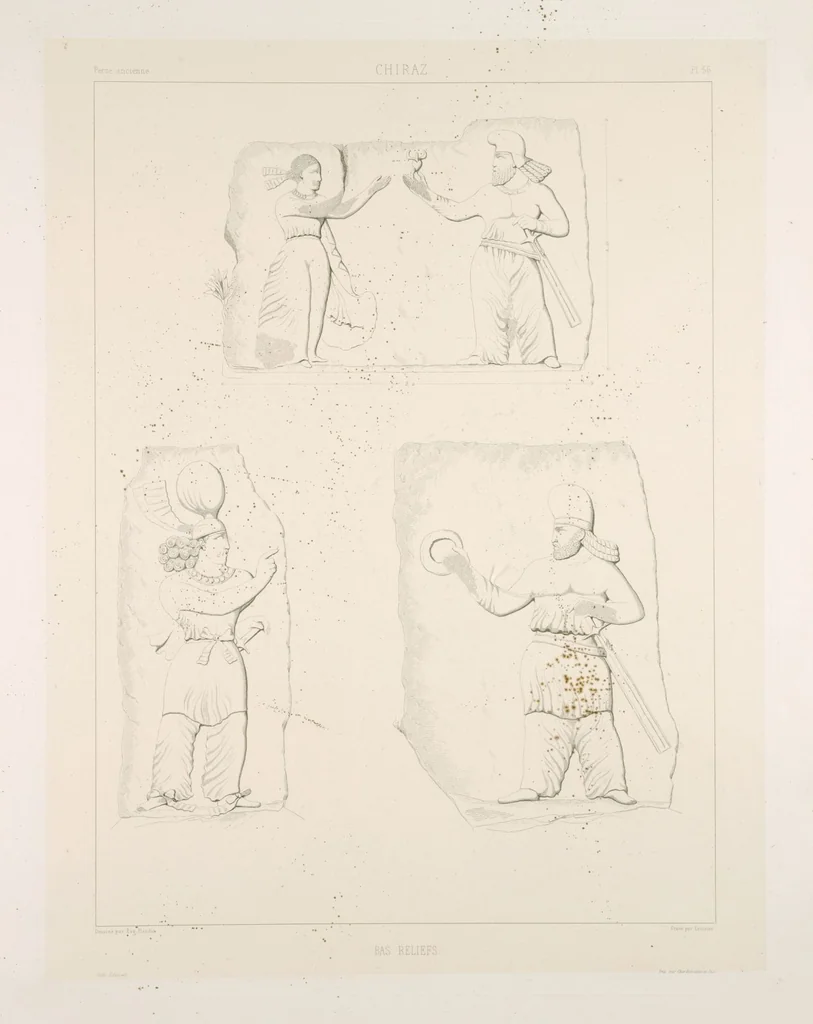 An illustration from Voyage en Perse de mm. Eugène Flandin, peintre, et Pascal Coste, architecte, entrepris par ordre de m. le ministre des affaires étrangères, d'après les instructions dressées par l'Institut. Publié sous les auspices de m. le ministre de l'intérieur, 1851, leaf 68