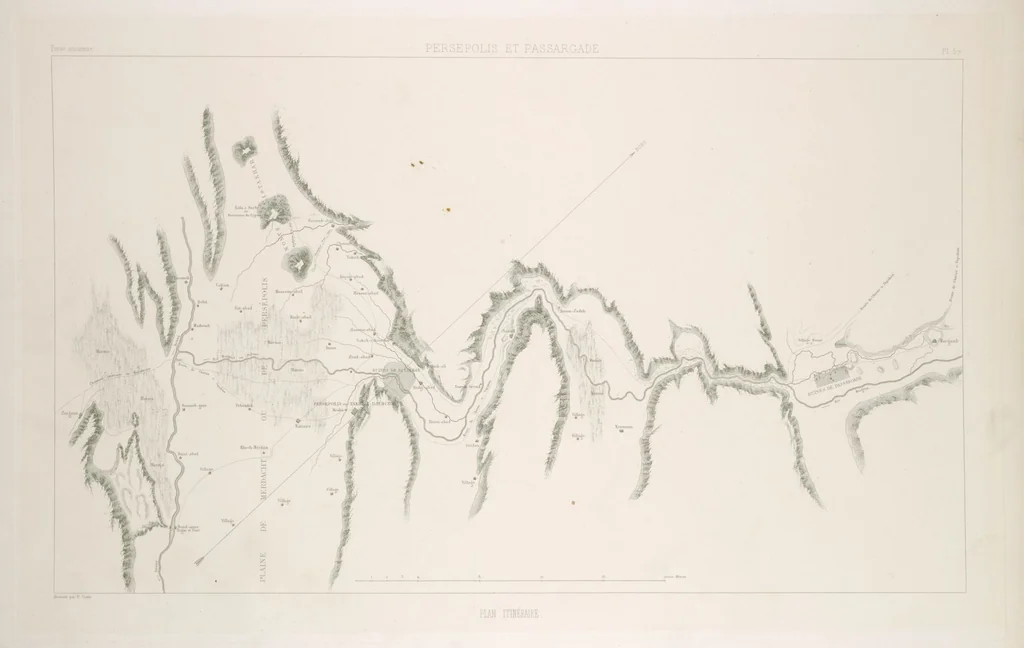An illustration from Voyage en Perse de mm. Eugène Flandin, peintre, et Pascal Coste, architecte, entrepris par ordre de m. le ministre des affaires étrangères, d'après les instructions dressées par l'Institut. Publié sous les auspices de m. le ministre de l'intérieur, 1851, leaf 70