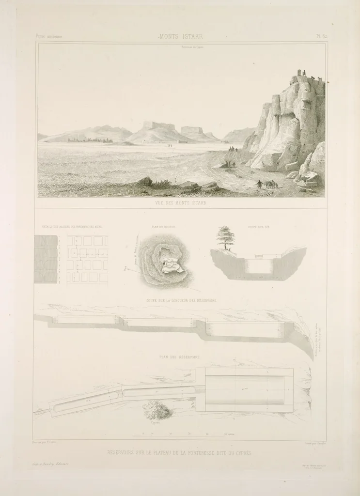 An illustration from Voyage en Perse de mm. Eugène Flandin, peintre, et Pascal Coste, architecte, entrepris par ordre de m. le ministre des affaires étrangères, d'après les instructions dressées par l'Institut. Publié sous les auspices de m. le ministre de l'intérieur, 1851, leaf 75