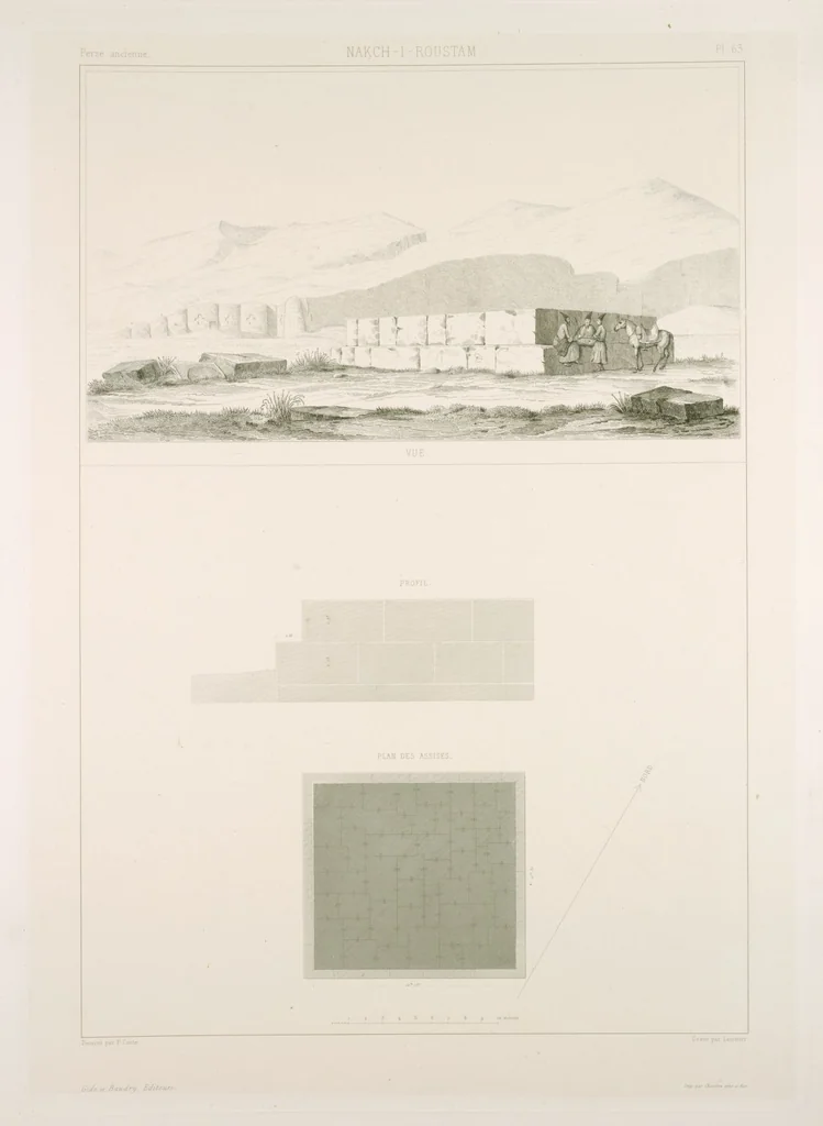 An illustration from Voyage en Perse de mm. Eugène Flandin, peintre, et Pascal Coste, architecte, entrepris par ordre de m. le ministre des affaires étrangères, d'après les instructions dressées par l'Institut. Publié sous les auspices de m. le ministre de l'intérieur, 1851, leaf 76
