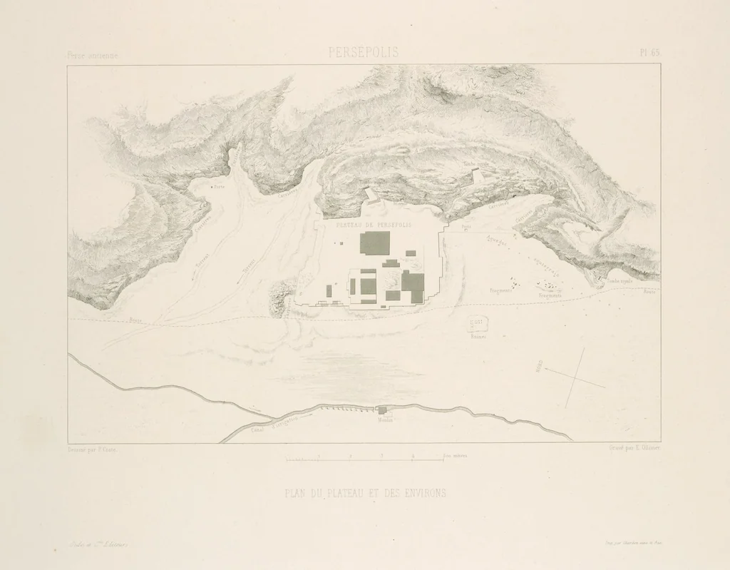 An illustration from Voyage en Perse de mm. Eugène Flandin, peintre, et Pascal Coste, architecte, entrepris par ordre de m. le ministre des affaires étrangères, d'après les instructions dressées par l'Institut. Publié sous les auspices de m. le ministre de l'intérieur, 1851, leaf 78