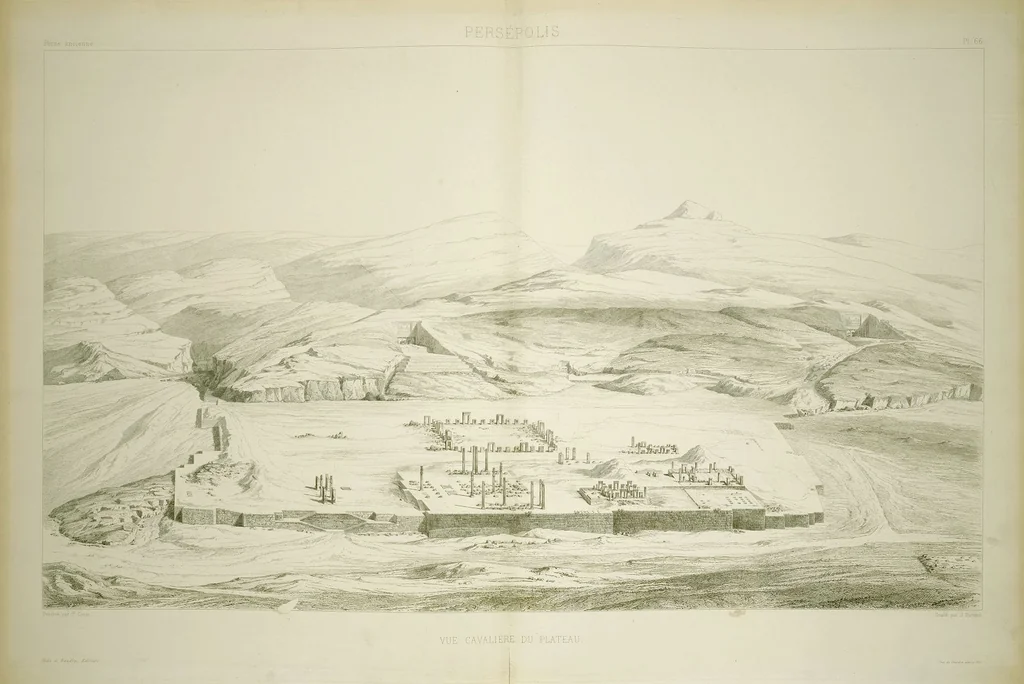 An illustration from Voyage en Perse de mm. Eugène Flandin, peintre, et Pascal Coste, architecte, entrepris par ordre de m. le ministre des affaires étrangères, d'après les instructions dressées par l'Institut. Publié sous les auspices de m. le ministre de l'intérieur, 1851, leaf 79