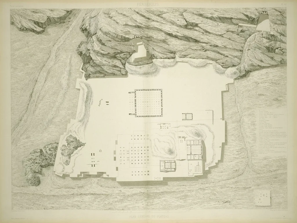 An illustration from Voyage en Perse de mm. Eugène Flandin, peintre, et Pascal Coste, architecte, entrepris par ordre de m. le ministre des affaires étrangères, d'après les instructions dressées par l'Institut. Publié sous les auspices de m. le ministre de l'intérieur, 1851, leaf 80