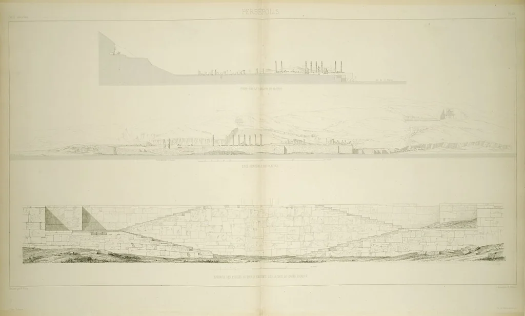 An illustration from Voyage en Perse de mm. Eugène Flandin, peintre, et Pascal Coste, architecte, entrepris par ordre de m. le ministre des affaires étrangères, d'après les instructions dressées par l'Institut. Publié sous les auspices de m. le ministre de l'intérieur, 1851, leaf 81