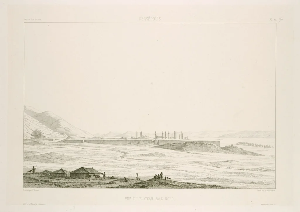 An illustration from Voyage en Perse de mm. Eugène Flandin, peintre, et Pascal Coste, architecte, entrepris par ordre de m. le ministre des affaires étrangères, d'après les instructions dressées par l'Institut. Publié sous les auspices de m. le ministre de l'intérieur, 1851, leaf 83