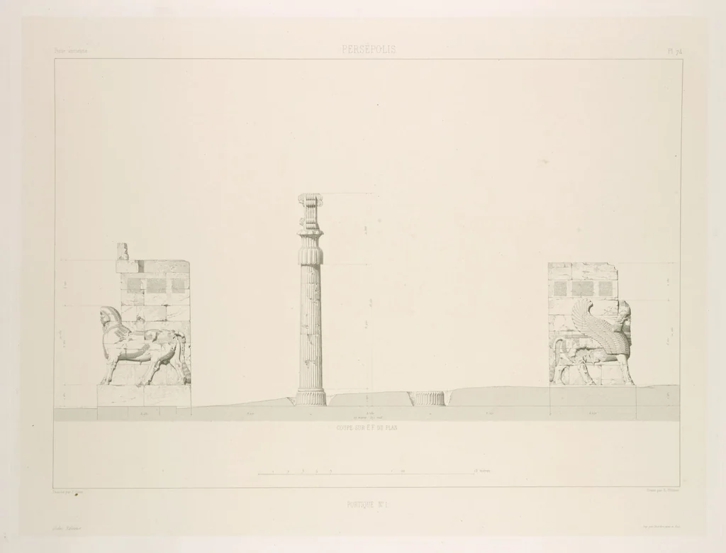 An illustration from Voyage en Perse de mm. Eugène Flandin, peintre, et Pascal Coste, architecte, entrepris par ordre de m. le ministre des affaires étrangères, d'après les instructions dressées par l'Institut. Publié sous les auspices de m. le ministre de l'intérieur, 1851, leaf 87