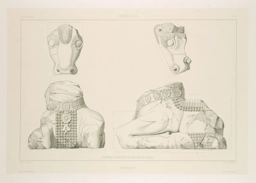 An illustration from Voyage en Perse de mm. Eugène Flandin, peintre, et Pascal Coste, architecte, entrepris par ordre de m. le ministre des affaires étrangères, d'après les instructions dressées par l'Institut. Publié sous les auspices de m. le ministre de l'intérieur, 1851, leaf 89