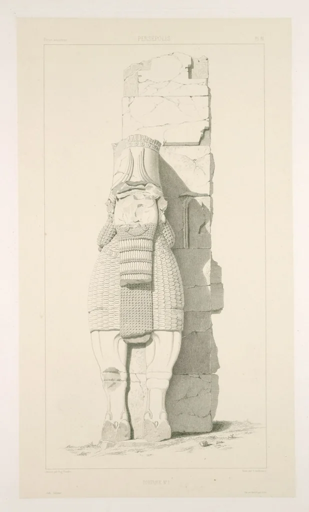 An illustration from Voyage en Perse de mm. Eugène Flandin, peintre, et Pascal Coste, architecte, entrepris par ordre de m. le ministre des affaires étrangères, d'après les instructions dressées par l'Institut. Publié sous les auspices de m. le ministre de l'intérieur, 1851, leaf 94