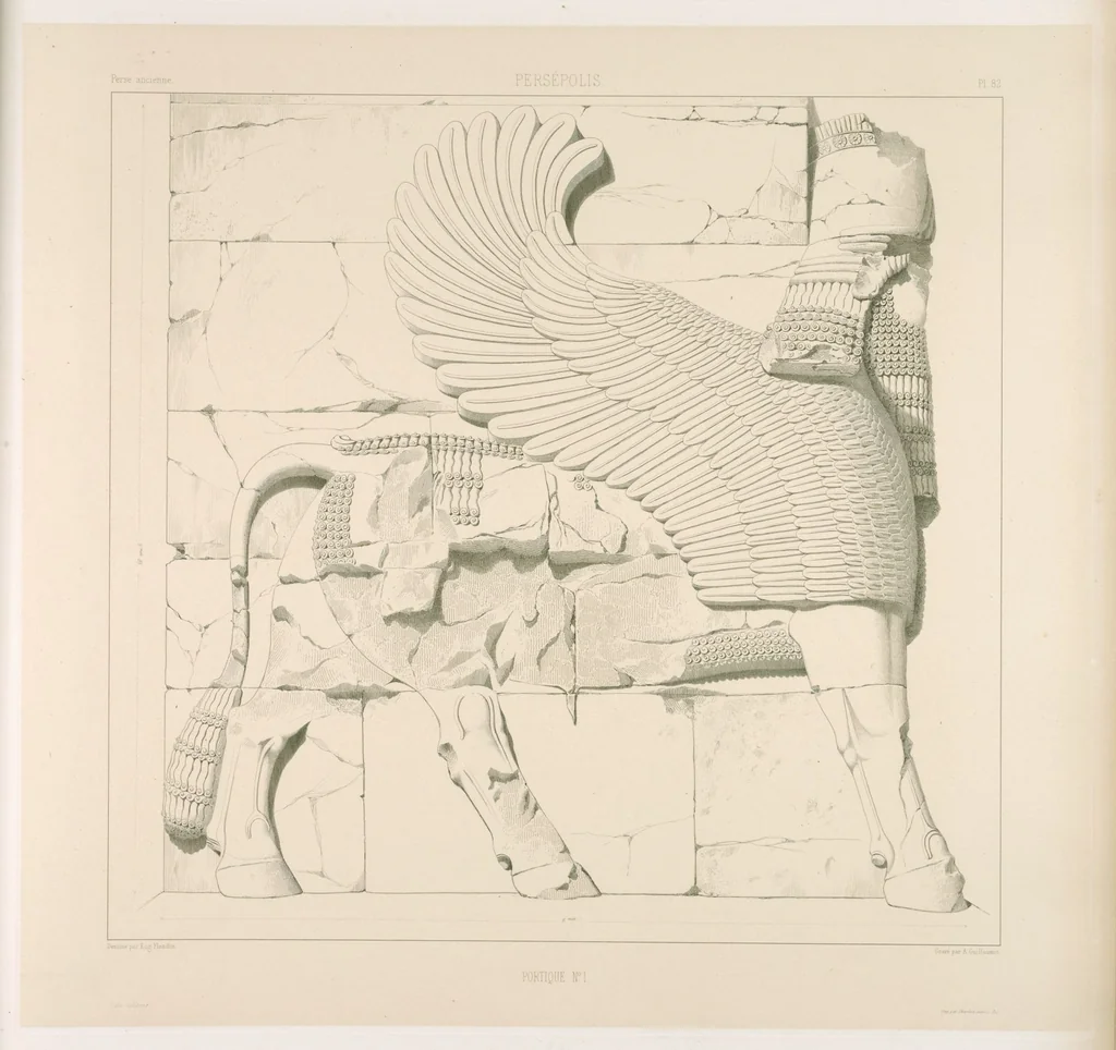 An illustration from Voyage en Perse de mm. Eugène Flandin, peintre, et Pascal Coste, architecte, entrepris par ordre de m. le ministre des affaires étrangères, d'après les instructions dressées par l'Institut. Publié sous les auspices de m. le ministre de l'intérieur, 1851, leaf 95