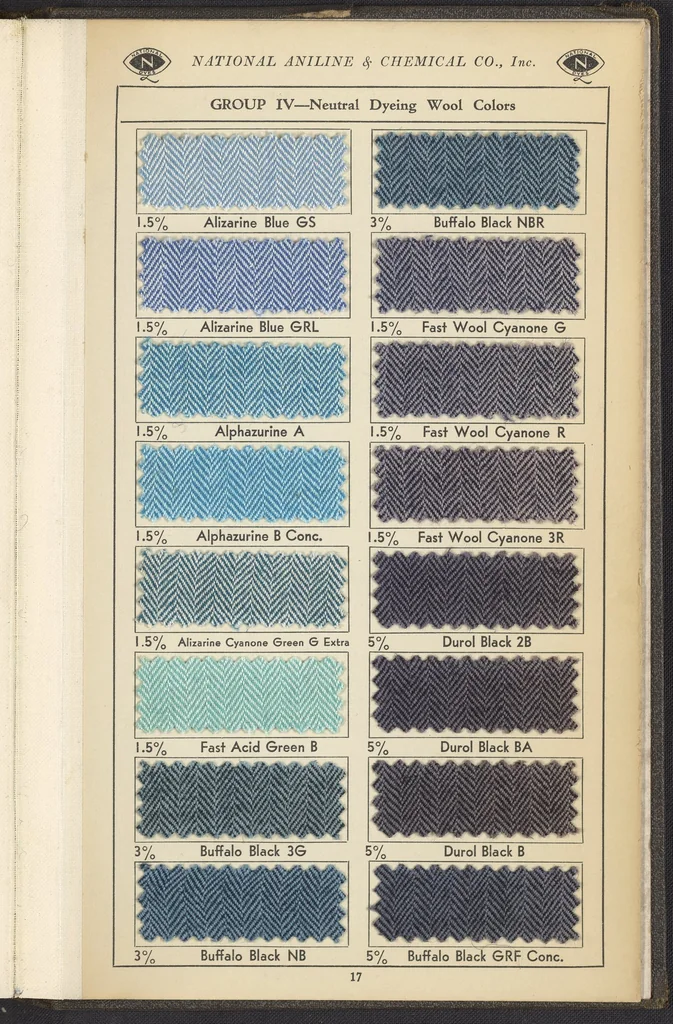 An illustration from National Dyes for Union Materials, 1917, leaf 30