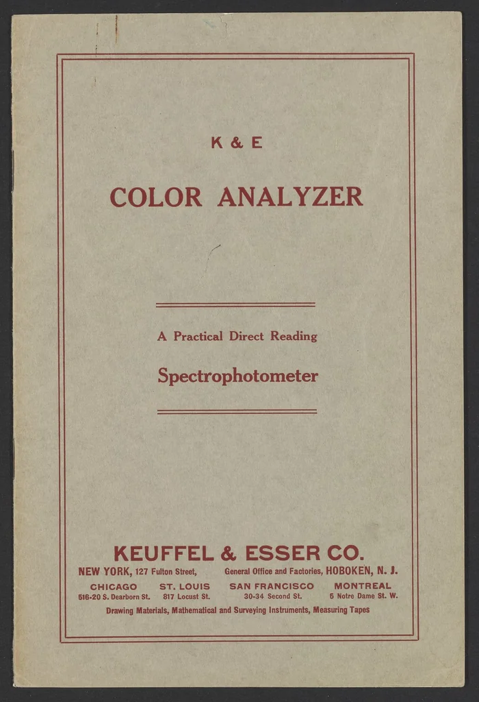 An illustration from K. & E. Color Analyzer, 1925, leaf 1