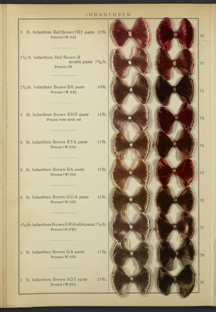 An illustration from Indanthren Dyeings on Rayon (Viscose) Yarn, 1920, leaf 10