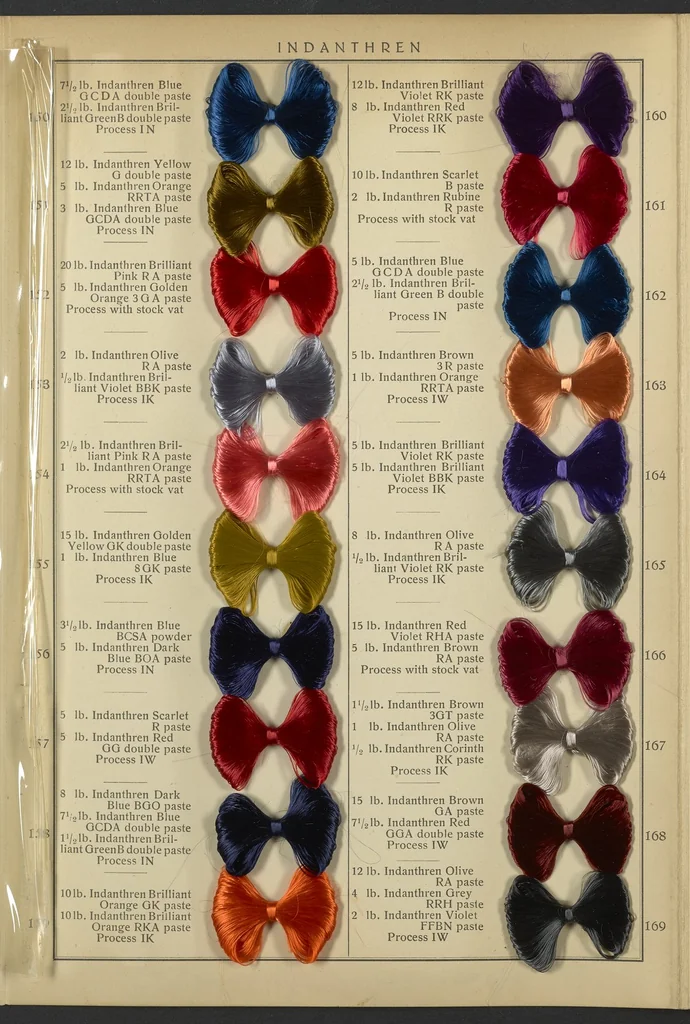 An illustration from Indanthren Dyeings on Rayon (Viscose) Yarn, 1920, leaf 15