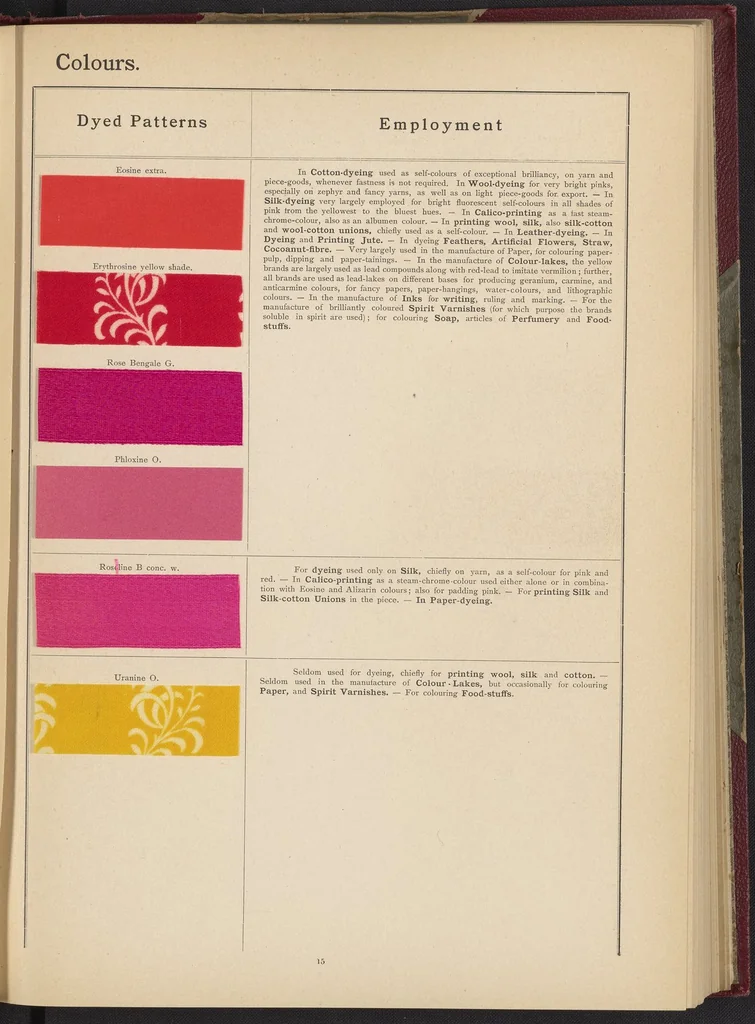 An illustration from The Coal Tar Colours of the Farbwerke vorm. Meister Lucius & Brüning, Höchst on the Main, Germany, 1896, leaf 19