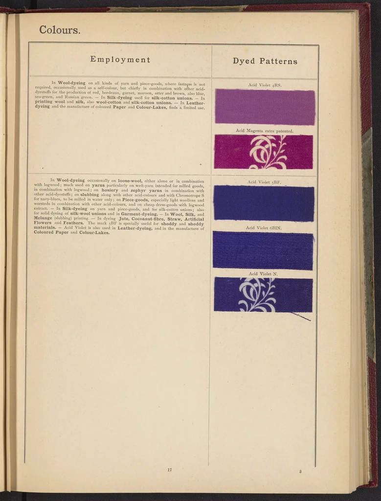 An illustration from The Coal Tar Colours of the Farbwerke vorm. Meister Lucius & Brüning, Höchst on the Main, Germany, 1896, leaf 21