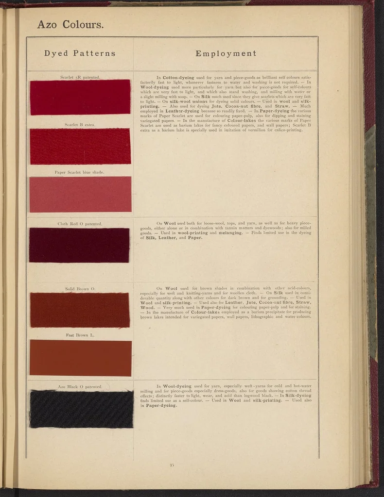 An illustration from The Coal Tar Colours of the Farbwerke vorm. Meister Lucius & Brüning, Höchst on the Main, Germany, 1896, leaf 39