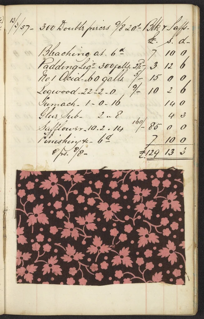 An illustration from Dyer's account book, Volume 1, 1855, leaf 133