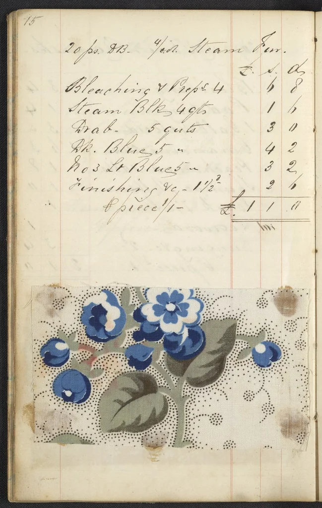 An illustration from Dyer's account book, Volume 1, 1855, leaf 20
