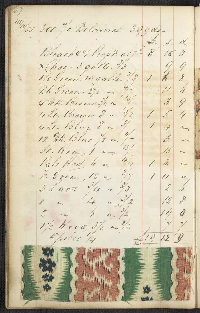 An illustration from Dyer's account book, Volume 1, 1855, leaf 22