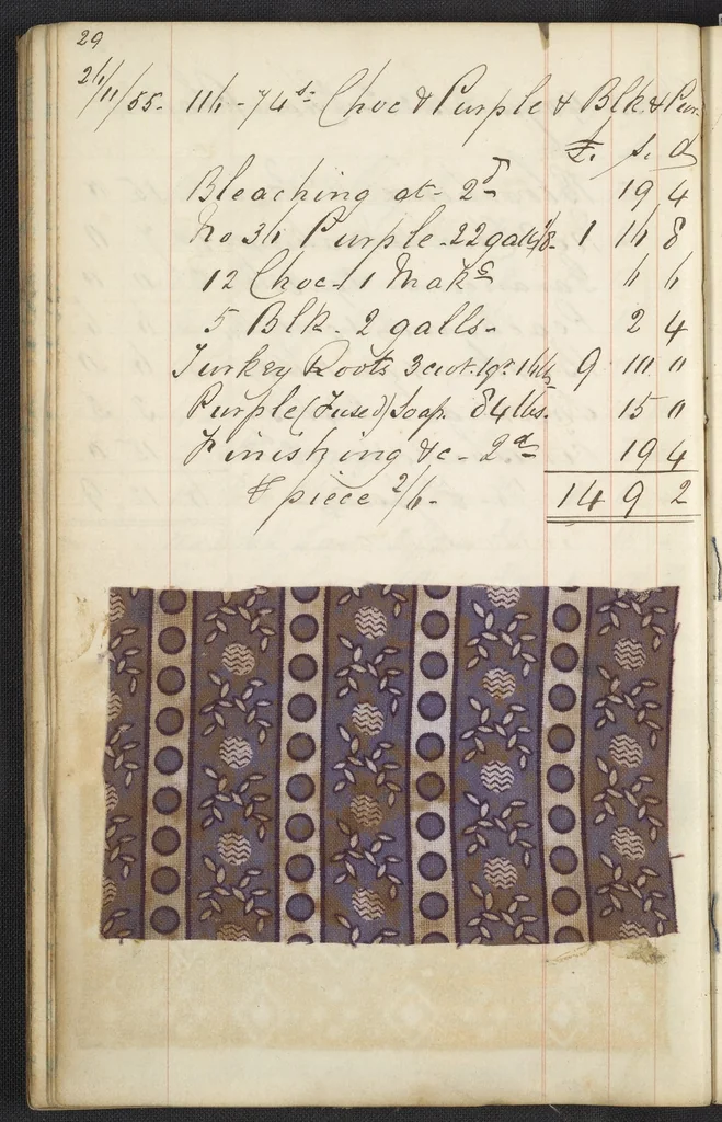 An illustration from Dyer's account book, Volume 1, 1855, leaf 35