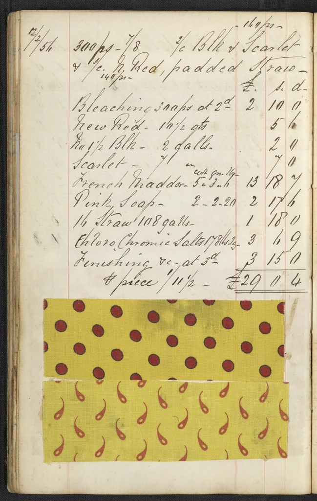 An illustration from Dyer's account book, Volume 1, 1855, leaf 54