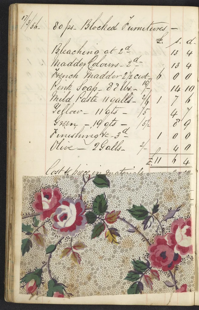 An illustration from Dyer's account book, Volume 1, 1855, leaf 62