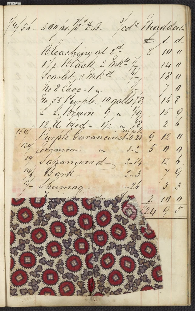 An illustration from Dyer's account book, Volume 1, 1855, leaf 68