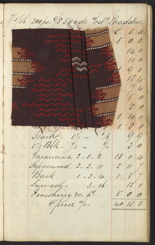 An illustration from Dyer's account book, Volume 1, 1855, leaf 85