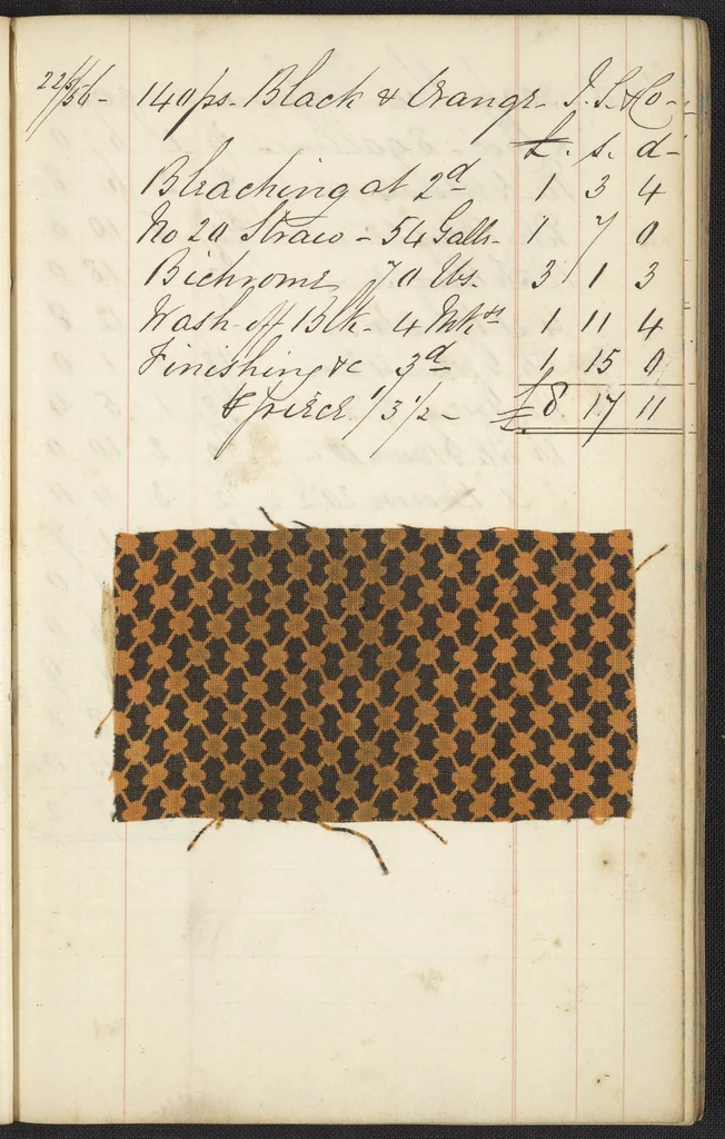 An illustration from Dyer's account book, Volume 1, 1855, leaf 95