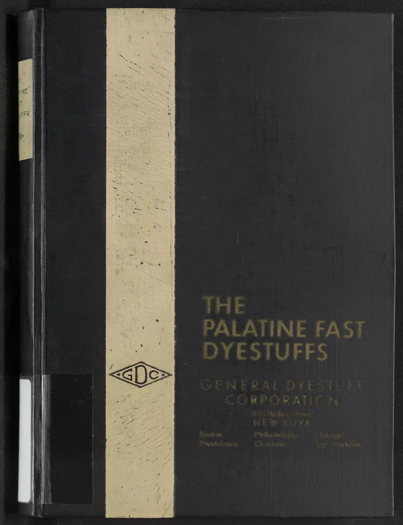 An illustration from The Palatine Fast Dyestuffs, 1920, leaf 1