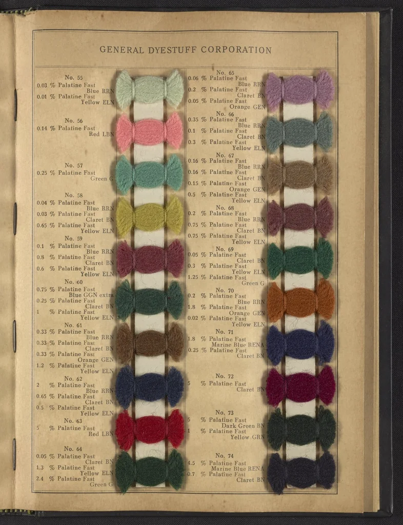 An illustration from The Palatine Fast Dyestuffs, 1920, leaf 23