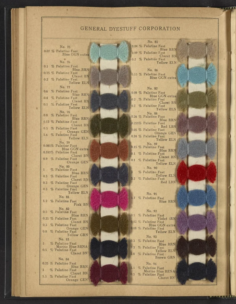 An illustration from The Palatine Fast Dyestuffs, 1920, leaf 24