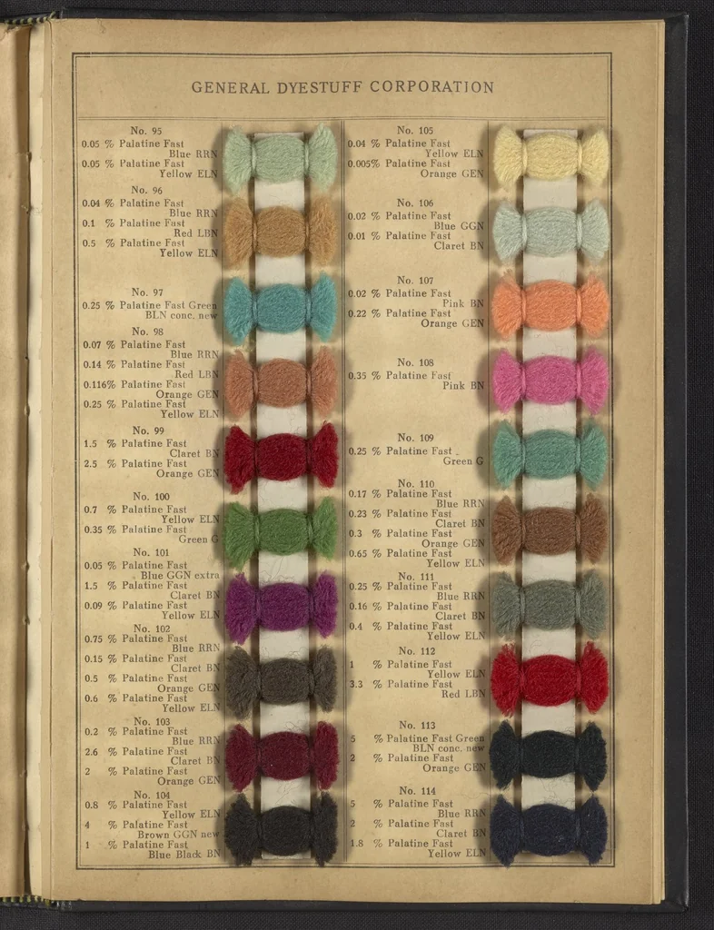An illustration from The Palatine Fast Dyestuffs, 1920, leaf 25